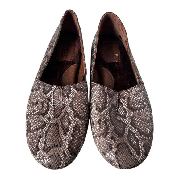 Born Sebra Leather Slip On Flats Women’s 6.5 Snakeskin - Picture 1 of 5